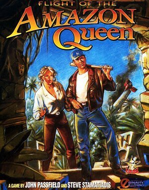 Flight of an Amazon Queen cover art for DOS