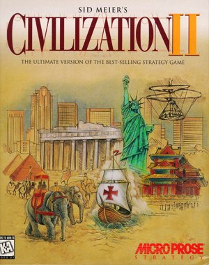 Sid Meier’s Civilization II cover art for DOS
