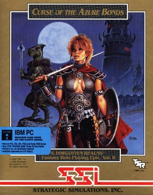 Curse of The Azure Bonds cover art for DOS