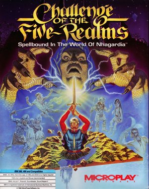 Challenge of the Five Realms cover art for DOS