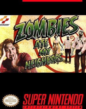 Zombies Ate My Neighbors cover art for Super Famicom