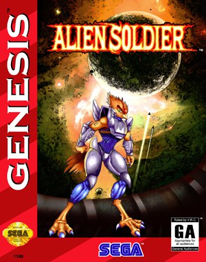 Alien Soldier cover art for Genesis