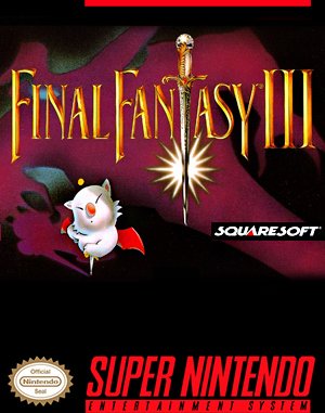 Final Fantasy III cover art for Super Famicom