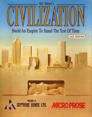 Sid Meier’s Civilization cover art for DOS