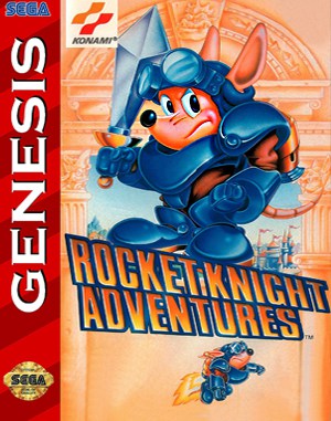 Rocket Knight Adventures cover art for Genesis