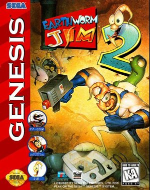 Earthworm Jim 2 cover art for Genesis
