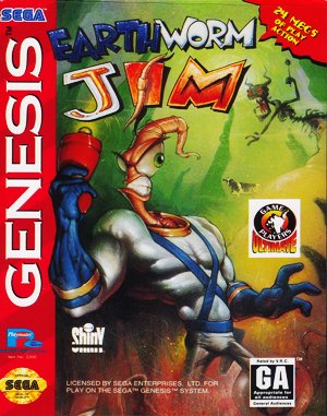 Earthworm Jim cover art for Genesis