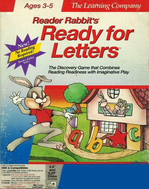 Reader Rabbit’s Ready for Letters cover art for DOS