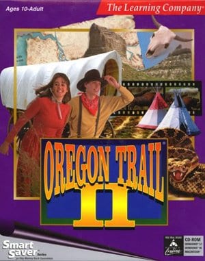 Oregon Trail II cover art for DOS