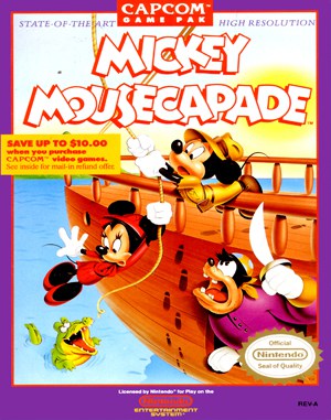 Mickey Mousecapade cover art for Famicom