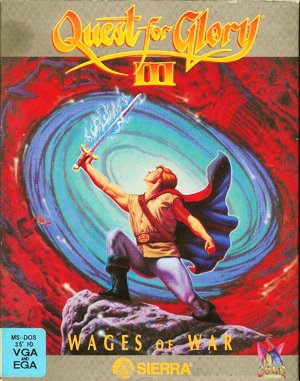 Quest for Glory III: Wages of War cover art for DOS