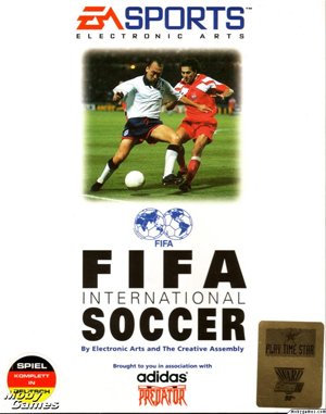 FIFA International Soccer cover art for DOS