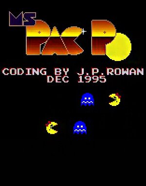 Ms Pac PC cover art for DOS