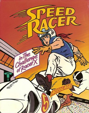 Speed Racer in The Challenge of Racer X cover art for DOS
