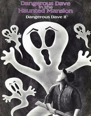 Dangerous Dave in the Haunted Mansion cover art for DOS