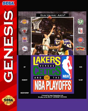 Lakers versus Celtics and the NBA Playoffs cover art for Genesis
