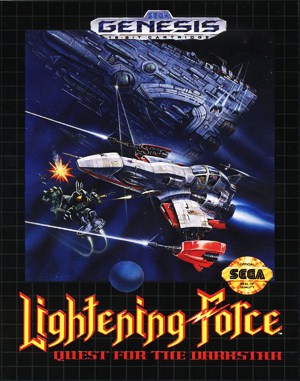 Lightening Force: Quest for the Darkstar cover art for Genesis