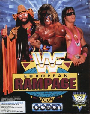 WWF European Rampage Tour cover art for DOS