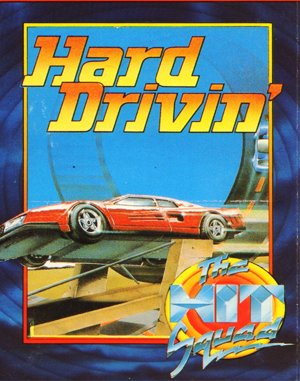 Hard Drivin’ cover art for DOS