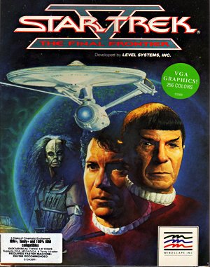 Star Trek V: The Final Frontier cover art for DOS