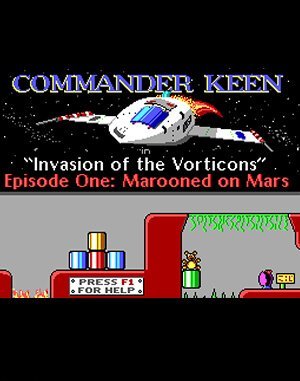 Commander Keen 1: Marooned on Mars cover art for DOS