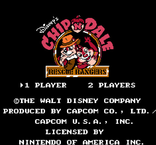 Chip 'n Dale Rescue Rangers cover art for Famicom