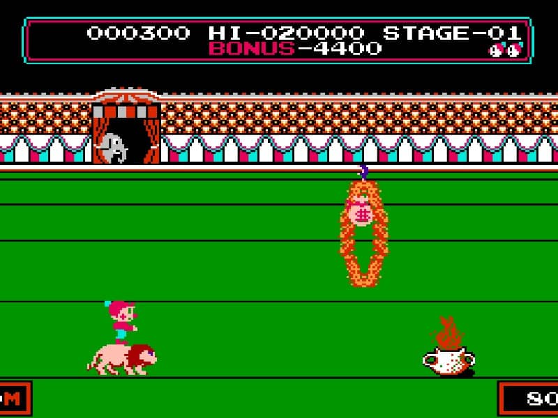 Circus Charlie cover art for Famicom
