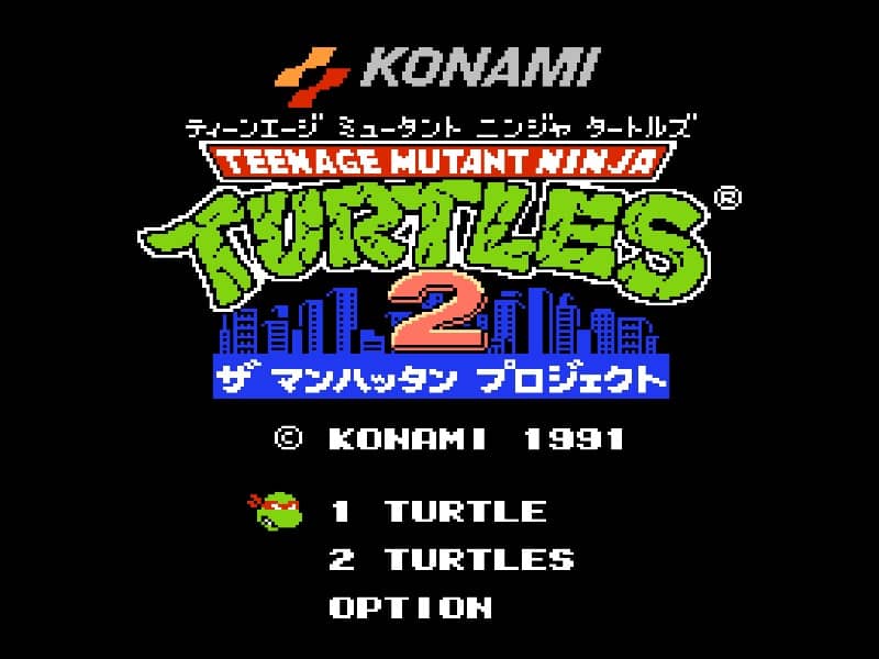 TEENAGE MUTANT NINJA TURLES 2 cover art for Famicom