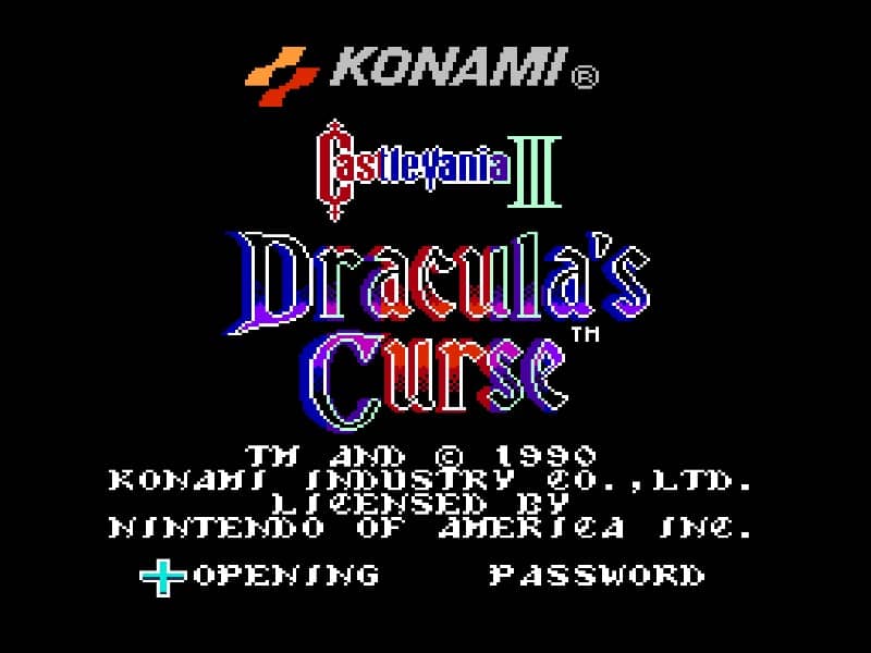 Castlevania III cover art for Famicom