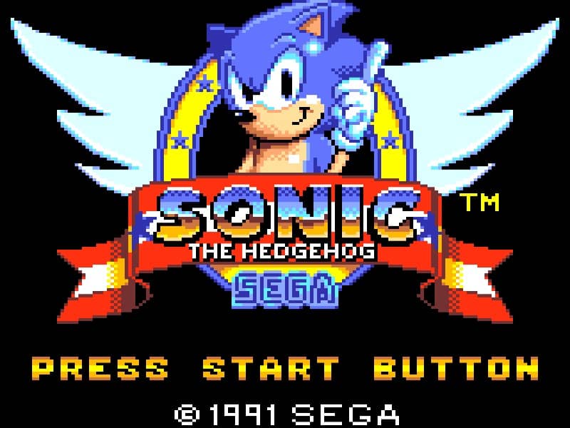Sonic The Hedgehog cover art for Master System