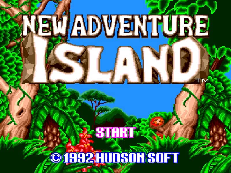 New Adventure Island cover art for PC Engine