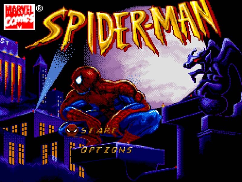 Spider Man cover art for Super Famicom