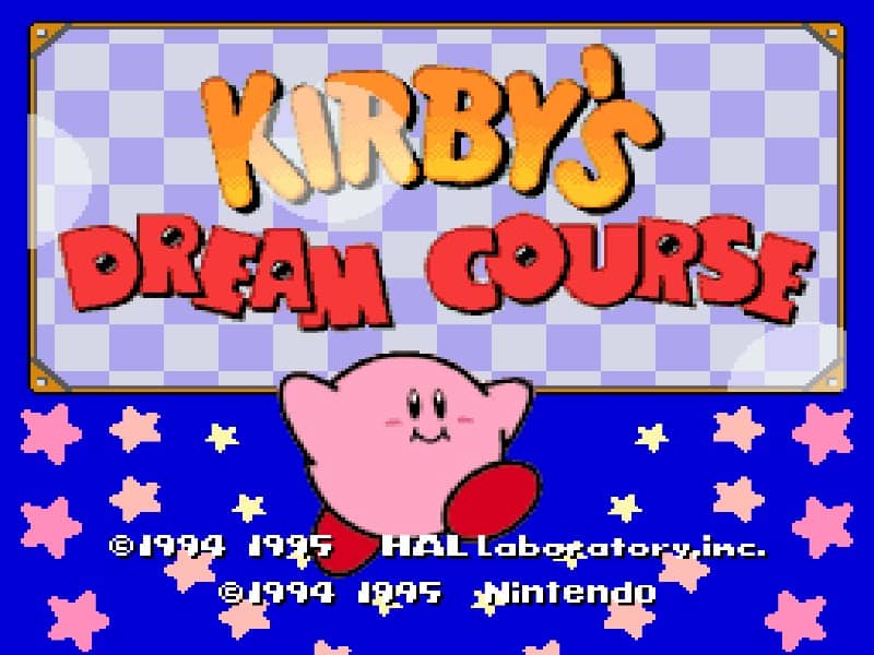 Kirby's Dream Course cover art for Super Famicom