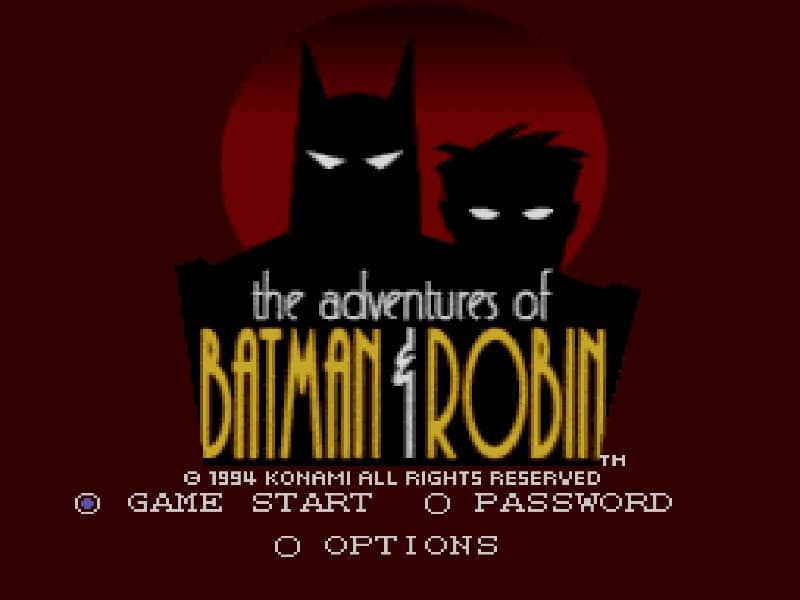 The Adventrures of BATMAN and Robin cover art for Super Famicom
