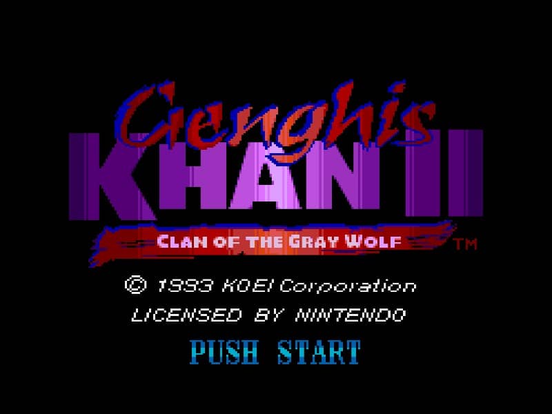 Genghis Khan II - Clan of the Gray Wolf cover art for Super Famicom
