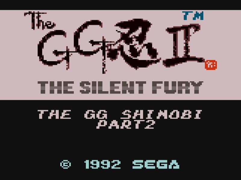 Shinobi II Silent Fury cover art for Game Gear