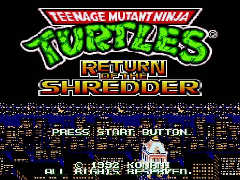 TMNT - Return of the Shredder cover art for Genesis