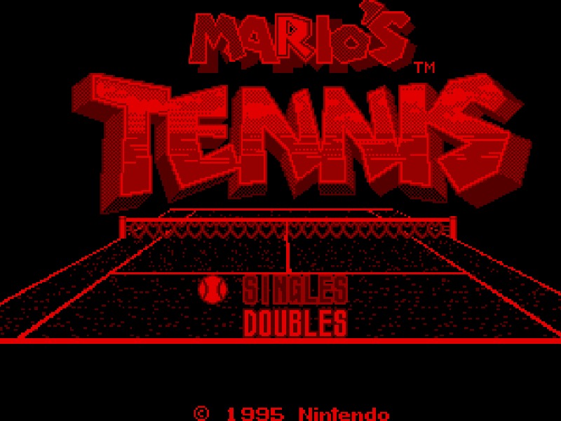 Mario's Tennis cover art for Virtual Boy
