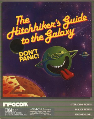 The Hitchhiker’s Guide to the Galaxy cover art for DOS