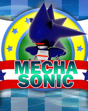 Mecha Sonic in Sonic the Hedgehog cover art for Genesis
