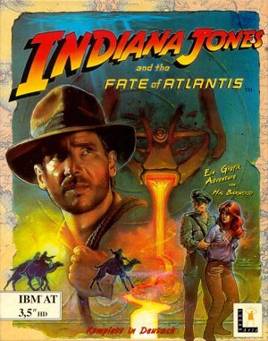 Indiana Jones and the Fate of Atlantis cover art for DOS