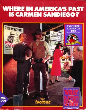 Where in America’s Past is Carmen Sandiego? cover art for DOS