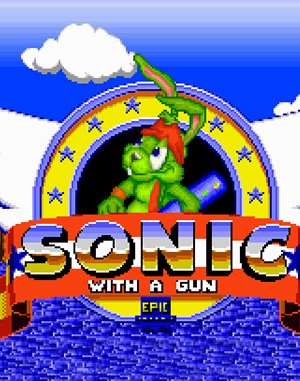 Sonic With a Gun cover art for DOS
