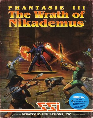 Phantasie III: The Wrath of Nikademus cover art for DOS