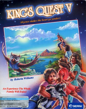 King’s Quest V: Absence Makes the Heart Go Yonder! (talkie) cover art for DOS