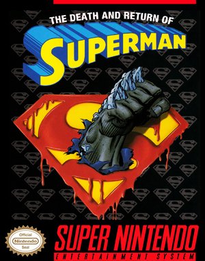 The Death and Return of Superman cover art for Super Famicom