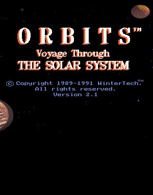 Orbits: Voyage Through the Solar System cover art for DOS