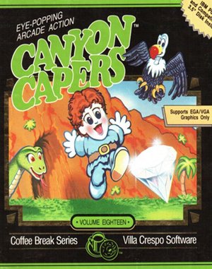 Dino Jnr. in Canyon Capers cover art for DOS