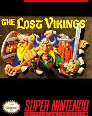 The Lost Vikings cover art for Super Famicom