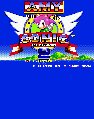Amy Rose in Sonic the Hedgehog 2 cover art for Genesis